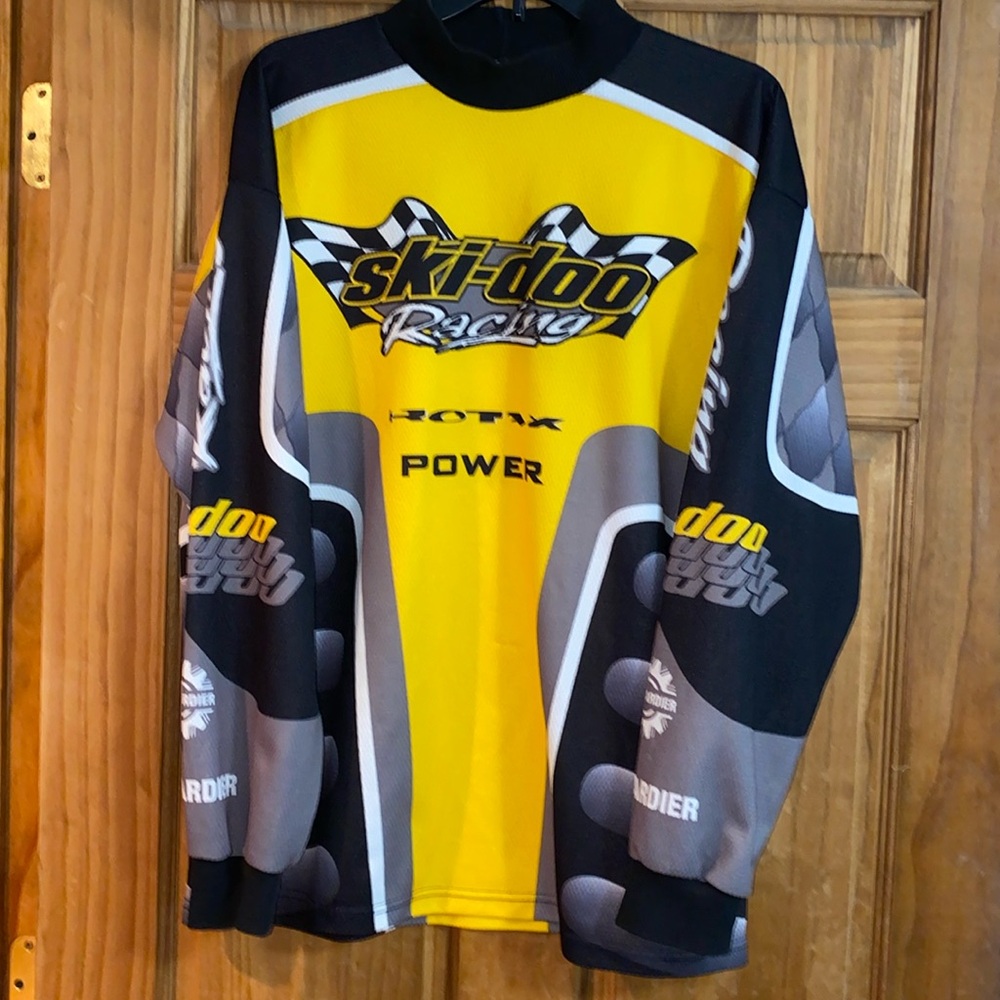 Mens Skidoo Racing Jersey Black and Yellow. Size Large
